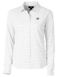 Toronto Blue Jays Cutter & Buck Versatech Tattersall Stretch Womens Long Sleeve Dress Shirt Charcoal Mannequin