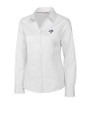 Toronto Blue Jays Cutter & Buck Epic Easy Care Fine Twill Womens Long Sleeve Dress Shirt White Mannequin