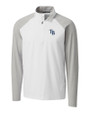 Tampa Bay Rays Cutter & Buck Response Lightweight Hybrid Quarter Zip Mens Pullover Windbreaker White Mannequin