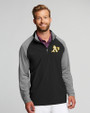 Athletics Cutter & Buck Response Lightweight Hybrid Quarter Zip Mens Pullover Windbreaker Black Front