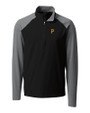 Pittsburgh Pirates Cutter & Buck Response Lightweight Hybrid Quarter Zip Mens Pullover Windbreaker Black Mannequin