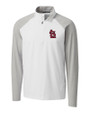 St. Louis Cardinals- Cutter & Buck Response Lightweight Hybrid Quarter Zip Mens Pullover Windbreaker White Mannequin
