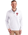 Philadelphia Phillies Cutter & Buck Traverse Stretch Eco Quarter Zip Mens Pullover White Front