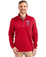 Texas Rangers Cutter & Buck Traverse Stretch Eco Quarter Zip Mens Pullover Red Front