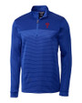 Philadelphia Phillies Cutter & Buck Traverse Stretch Eco Stripe Quarter Zip Mens Pullover Tour Blue Mannequin
