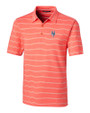 New York Mets Cutter & Buck Forge Epic Confidence Recycled Heathered Stripe Stretch Mens Polo College Orange Mannequin
