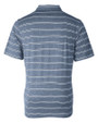 Tampa Bay Rays Cutter & Buck Forge Epic Confidence Recycled Heathered Stripe Stretch Mens Polo Indigo Mannequin Back