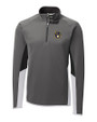 Milwaukee Brewers Cutter & Buck Traverse Colorblock Stretch Quarter Zip Mens Pullover Elemental Grey Mannequin