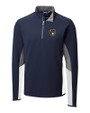 Milwaukee Brewers Cutter & Buck Traverse Colorblock Stretch Quarter Zip Mens Pullover Liberty Navy Mannequin