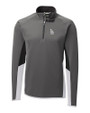 Los Angeles Dodgers Cutter & Buck Traverse Colorblock Stretch Quarter Zip Mens Pullover Elemental Grey Mannequin