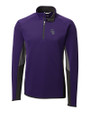 Colorado Rockies Cutter & Buck Traverse Colorblock Stretch Quarter Zip Mens Pullover College Purple Mannequin