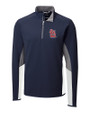 St. Louis Cardinals- Cutter & Buck Traverse Colorblock Stretch Quarter Zip Mens Pullover Liberty Navy Mannequin