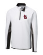 St. Louis Cardinals- Cutter & Buck Traverse Colorblock Stretch Quarter Zip Mens Pullover White Mannequin