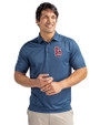 St. Louis Cardinals- Cutter & Buck Pike Double Dot Print Stretch Mens Polo Liberty Navy Front