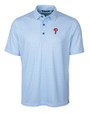 Philadelphia Phillies Cutter & Buck Pike Double Dot Print Stretch Mens Polo Tour Blue Mannequin