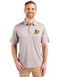 Athletics Cutter & Buck Forge Pencil Stripe Stretch Mens Polo Polished Medium Gray Front