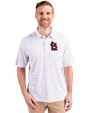 St. Louis Cardinals- Cutter & Buck Forge Pencil Stripe Stretch Mens Polo White Front