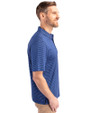 Toronto Blue Jays Cutter & Buck Forge Pencil Stripe Stretch Mens Polo Tour Blue Side
