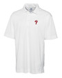 Philadelphia Phillies Cutter & Buck Genre Textured Solid Mens Polo White Mannequin