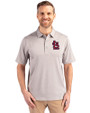 St. Louis Cardinals- Cutter & Buck Forge Heathered Stretch Mens Polo Polished Heather Front