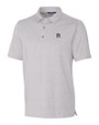 New York Yankees Cutter & Buck Forge Heathered Stretch Mens Polo Polished Heather Mannequin