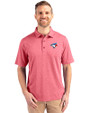 Toronto Blue Jays Cutter & Buck Forge Heathered Stretch Mens Polo Cardinal Red Heather Front