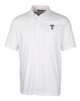 Texas Rangers Cutter & Buck Advantage Tri-Blend Jersey Mens Pocket Polo White Mannequin