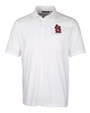 St. Louis Cardinals- Cutter & Buck Advantage Tri-Blend Jersey Mens Pocket Polo White Mannequin
