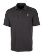 Pittsburgh Pirates Cutter & Buck Advantage Tri-Blend Jersey Mens Pocket Polo Black Heather Mannequin