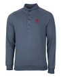 Philadelphia Phillies Cutter & Buck Saturday Cotton Blend Mens Mock Pullover Sweatshirt Navy Blue Heather Mannequin