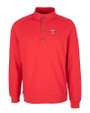 Texas Rangers Cutter & Buck Saturday Cotton Blend Mens Mock Pullover Sweatshirt Red Heather Mannequin