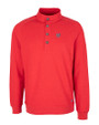 Washington Nationals Cutter & Buck Saturday Cotton Blend Mens Mock Pullover Sweatshirt Red Heather Mannequin