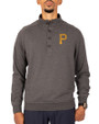 Pittsburgh Pirates Cutter & Buck Saturday Cotton Blend Mens Mock Pullover Sweatshirt Charcoal Heather Front