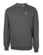 Texas Rangers Cutter & Buck Saturday Cotton Blend Mens Crew Neck Sweatshirt Charcoal Heather Mannequin