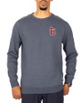 St. Louis Cardinals- Cutter & Buck Saturday Cotton Blend Mens Crew Neck Sweatshirt Navy Blue Heather Front