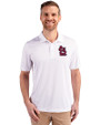 St. Louis Cardinals- Cutter & Buck Prospect Eco Textured Stretch Recycled Mens Short Sleeve Polo White Front