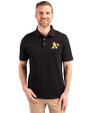 Athletics Cutter & Buck Advantage Eco Tri-Blend Pique Mens Polo Black Front