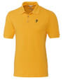 Pittsburgh Pirates Cutter & Buck Advantage Eco Tri-Blend Pique Mens Polo College Gold Mannequin