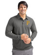 Pittsburgh Pirates Cutter & Buck Advantage Eco Tri-Blend Pique Mens Long Sleeve Polo Elemental Grey Front