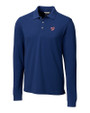 Washington Nationals Cutter & Buck Advantage Eco Tri-Blend Pique Mens Long Sleeve Polo Indigo Mannequin