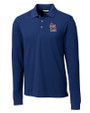 St. Louis Cardinals- Cutter & Buck Advantage Eco Tri-Blend Pique Mens Long Sleeve Polo Indigo Mannequin