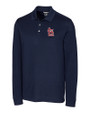 St. Louis Cardinals- Cutter & Buck Advantage Eco Tri-Blend Pique Mens Long Sleeve Polo Liberty Navy Mannequin