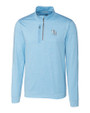 Tampa Bay Rays Cutter & Buck Stealth Heathered Quarter Zip Mens Pullover Atlas Light Blue Mannequin