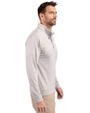 New York Mets Cutter & Buck Stealth Heathered Quarter Zip Mens Pullover Polished Medium Gray Side