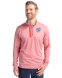 Washington Nationals Cutter & Buck Stealth Heathered Quarter Zip Mens Pullover Cardinal Red Front