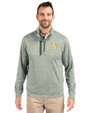 Athletics Cutter & Buck Stealth Heathered Quarter Zip Mens Pullover Hunter Green Front