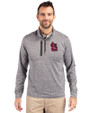 St. Louis Cardinals- Cutter & Buck Stealth Heathered Quarter Zip Mens Pullover Elemental Grey Front