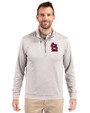 St. Louis Cardinals- Cutter & Buck Stealth Heathered Quarter Zip Mens Pullover Polished Medium Gray Front