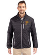 Pittsburgh Pirates Cutter & Buck Rainier PrimaLoft® Mens Eco Insulated Full Zip Puffer Jacket Black Front