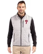Philadelphia Phillies Cutter & Buck Rainier PrimaLoft® Mens Eco Insulated Full Zip Puffer Vest Polished Medium Gray Front